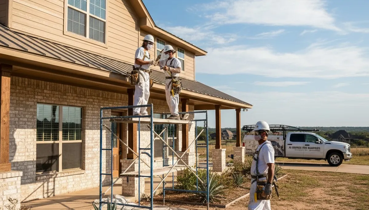 Professional painting crew serving Arlington, TX on a residential exterior project