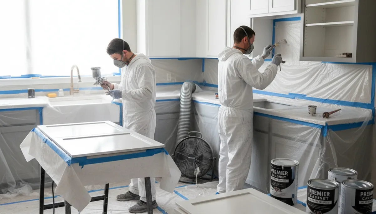 Arlington, TX cabinet painting service for durable kitchen cabinet finishes
